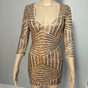 Gold sequin dress